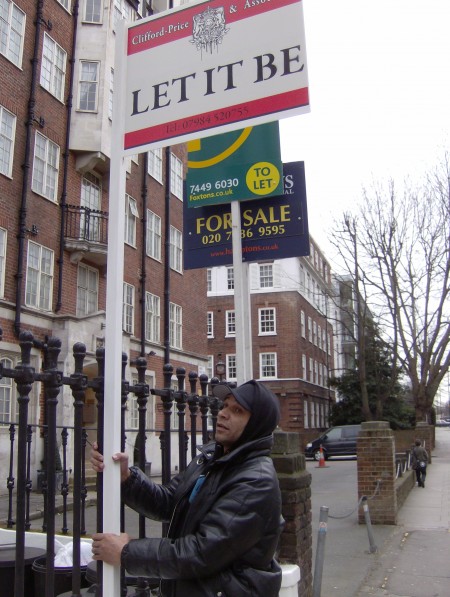 Goldie promotes his new exhibition with Estate Agents