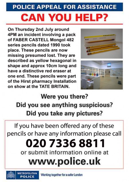 Cartrain steals Hirst's pencils...